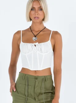 Princess Polly Nara Corset Top  Ivory Hot