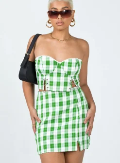 Princess Polly Natalia Mini Skirt Green Best
