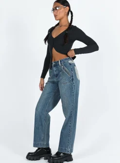 Princess Polly Nataly Jeans Dark Wash Denim Flash Sale