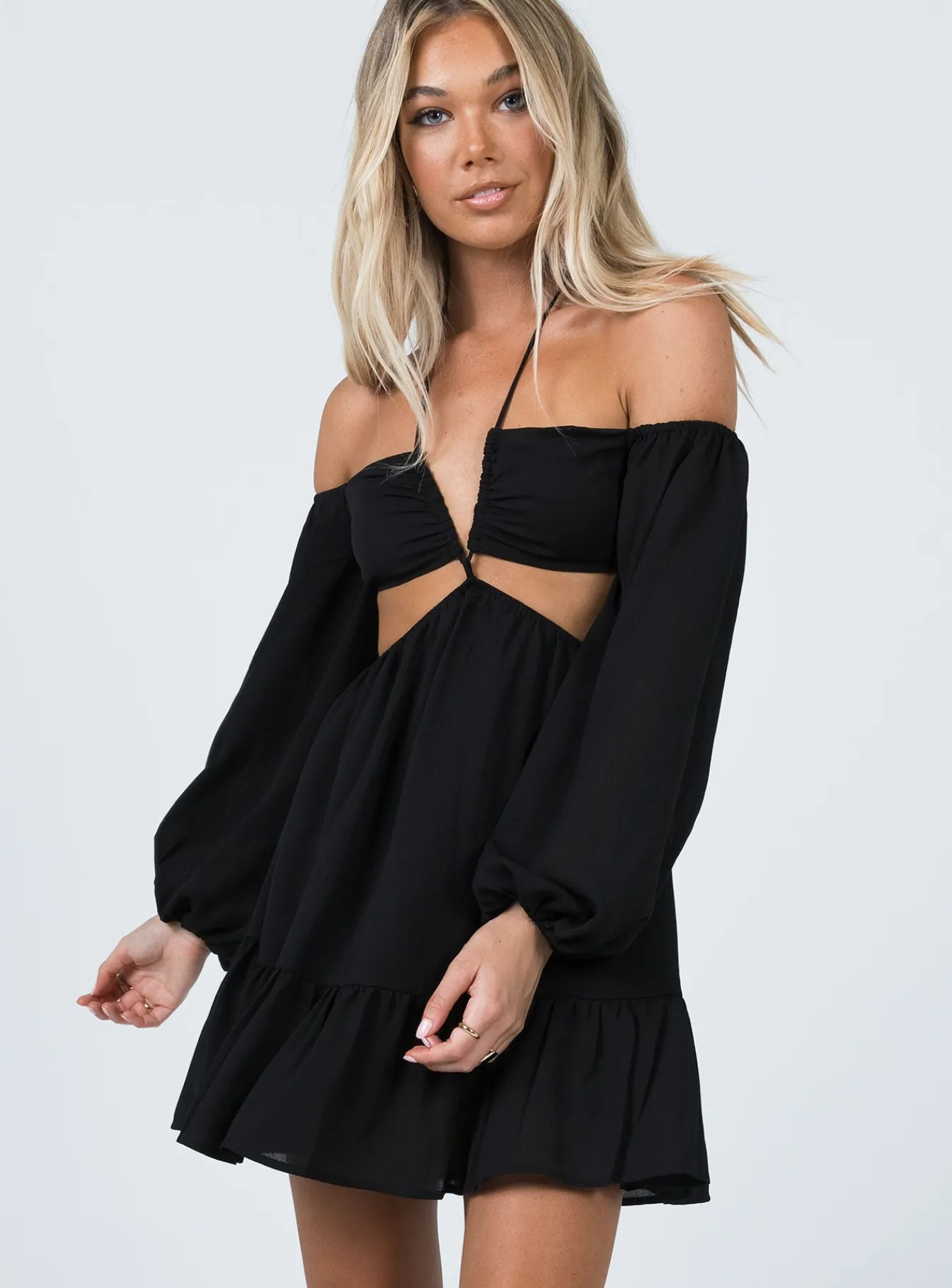 Princess Polly Natasha Mini Dress Black Clearance