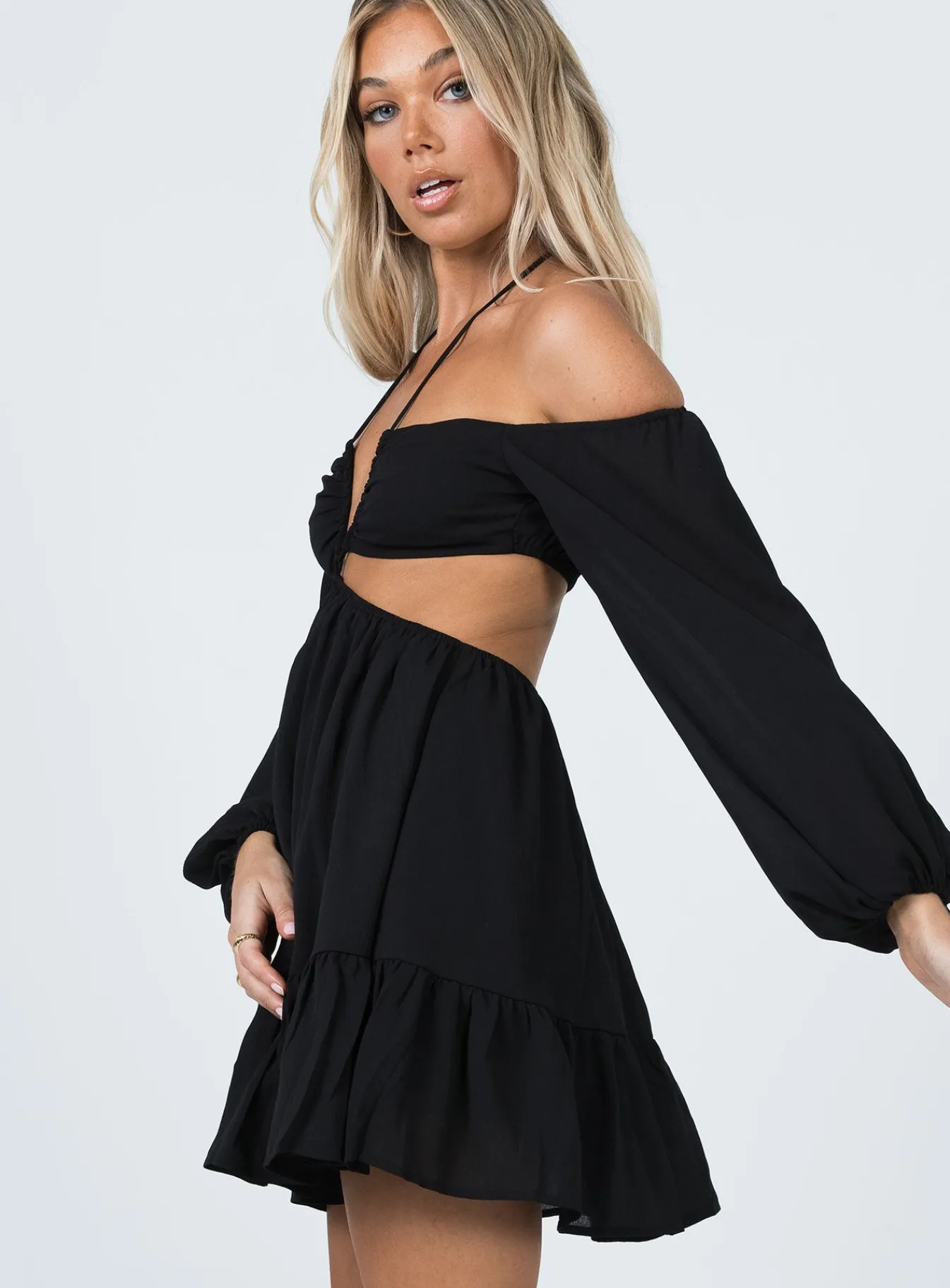 Princess Polly Natasha Mini Dress Black Clearance