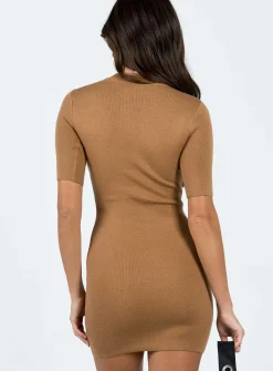 Princess Polly Navine Mini Dress  Brown Store