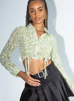 Princess Polly Nayo Long Sleeve Top  Green Online