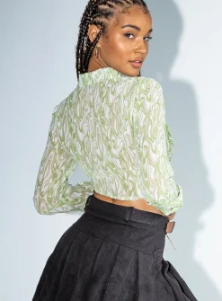 Princess Polly Nayo Long Sleeve Top  Green Online