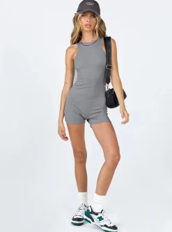 Princess Polly Nelda Romper  Grey Discount