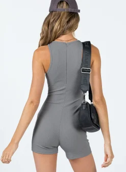 Princess Polly Nelda Romper  Grey Discount