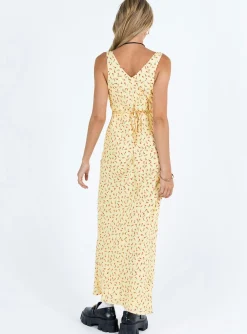Princess Polly Nellie Maxi Dress  Yellow / Red Floral Cheap