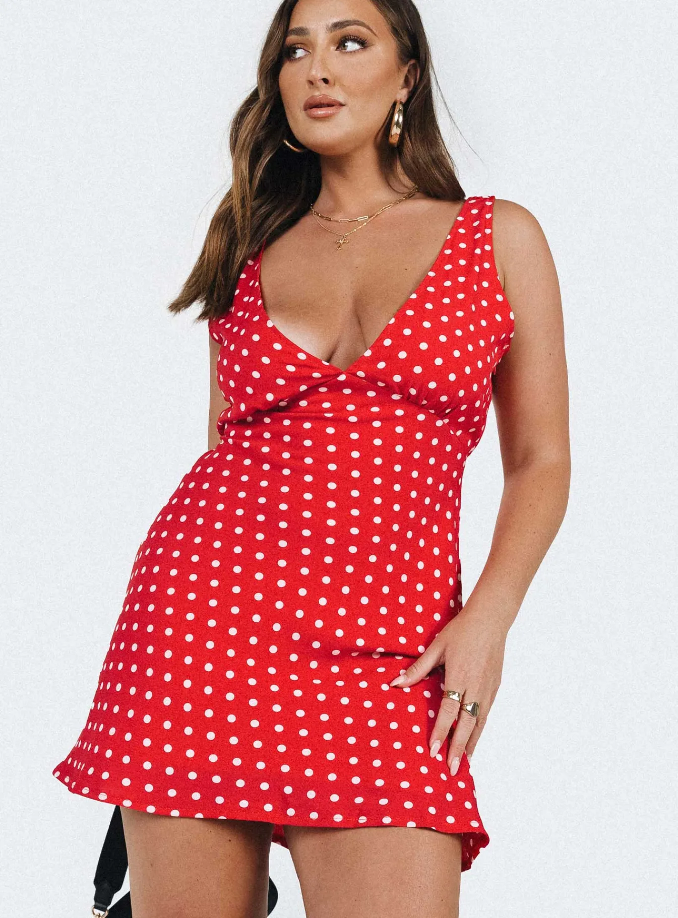 Princess Polly Nellie Mini Dress Red Polka Dot Flash Sale