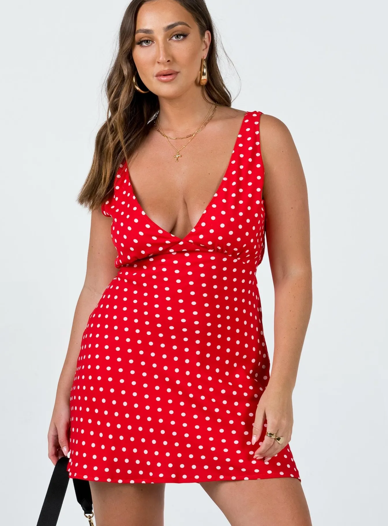 Princess Polly Nellie Mini Dress Red Polka Dot Flash Sale