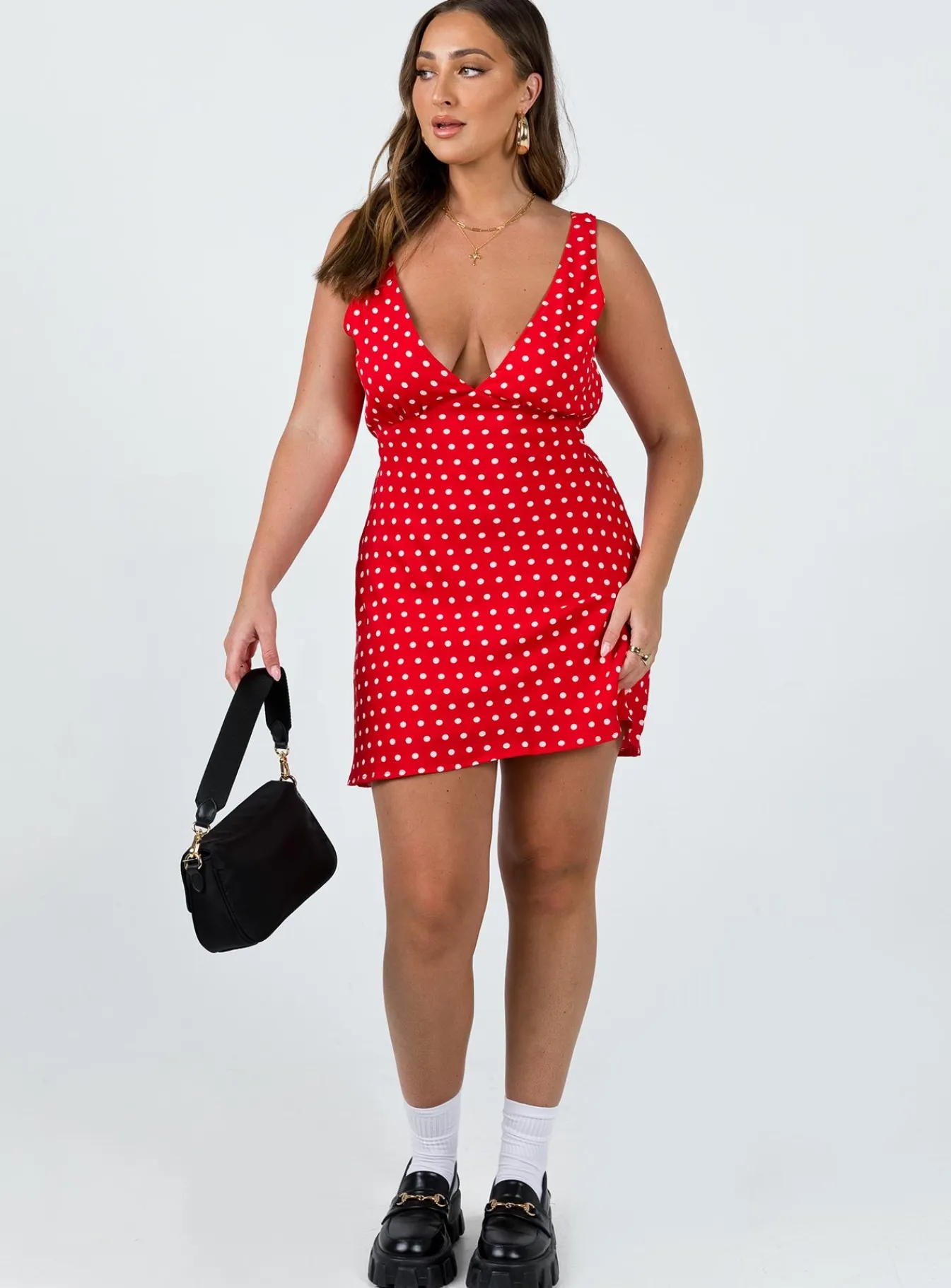 Princess Polly Nellie Mini Dress Red Polka Dot Flash Sale