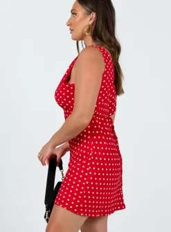 Princess Polly Nellie Mini Dress Red Polka Dot Flash Sale