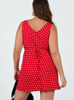 Princess Polly Nellie Mini Dress Red Polka Dot Flash Sale