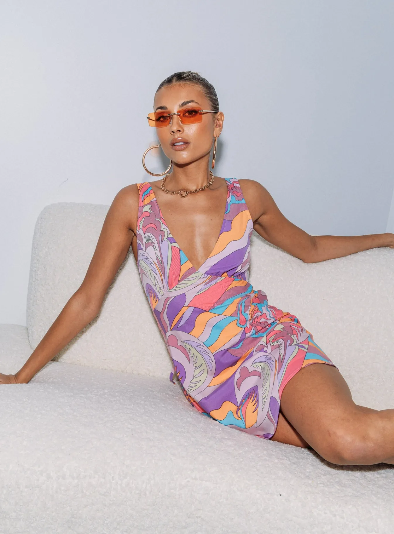 Princess Polly Nellie Mini Dress Pink Multi Flash Sale