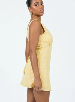 Princess Polly Nellie Mini Dress  Yellow Polka Dot Best Sale