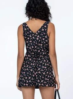Princess Polly Nellie Mini Dress Black Floral New