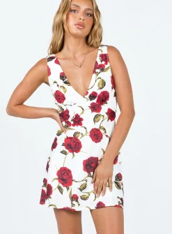 Princess Polly Nellie Mini Dress White / Red Floral Store