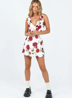 Princess Polly Nellie Mini Dress White / Red Floral Store