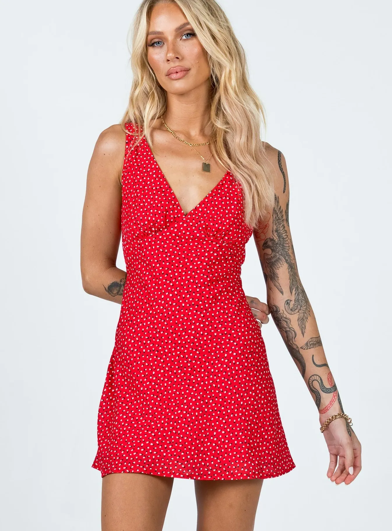 Princess Polly Nellie Mini Dress Red Floral Discount