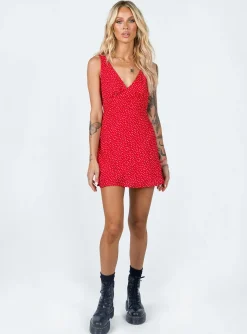 Princess Polly Nellie Mini Dress Red Floral Discount