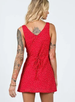 Princess Polly Nellie Mini Dress Red Floral Discount