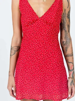 Princess Polly Nellie Mini Dress Red Floral Discount