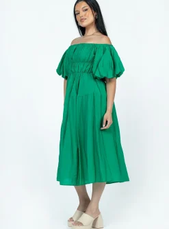 Princess Polly Neri Midi Dress Green Clearance