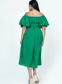 Princess Polly Neri Midi Dress Green Clearance