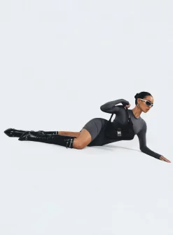 Princess Polly Neve Long Sleeve Mini Dress  Slate Hot