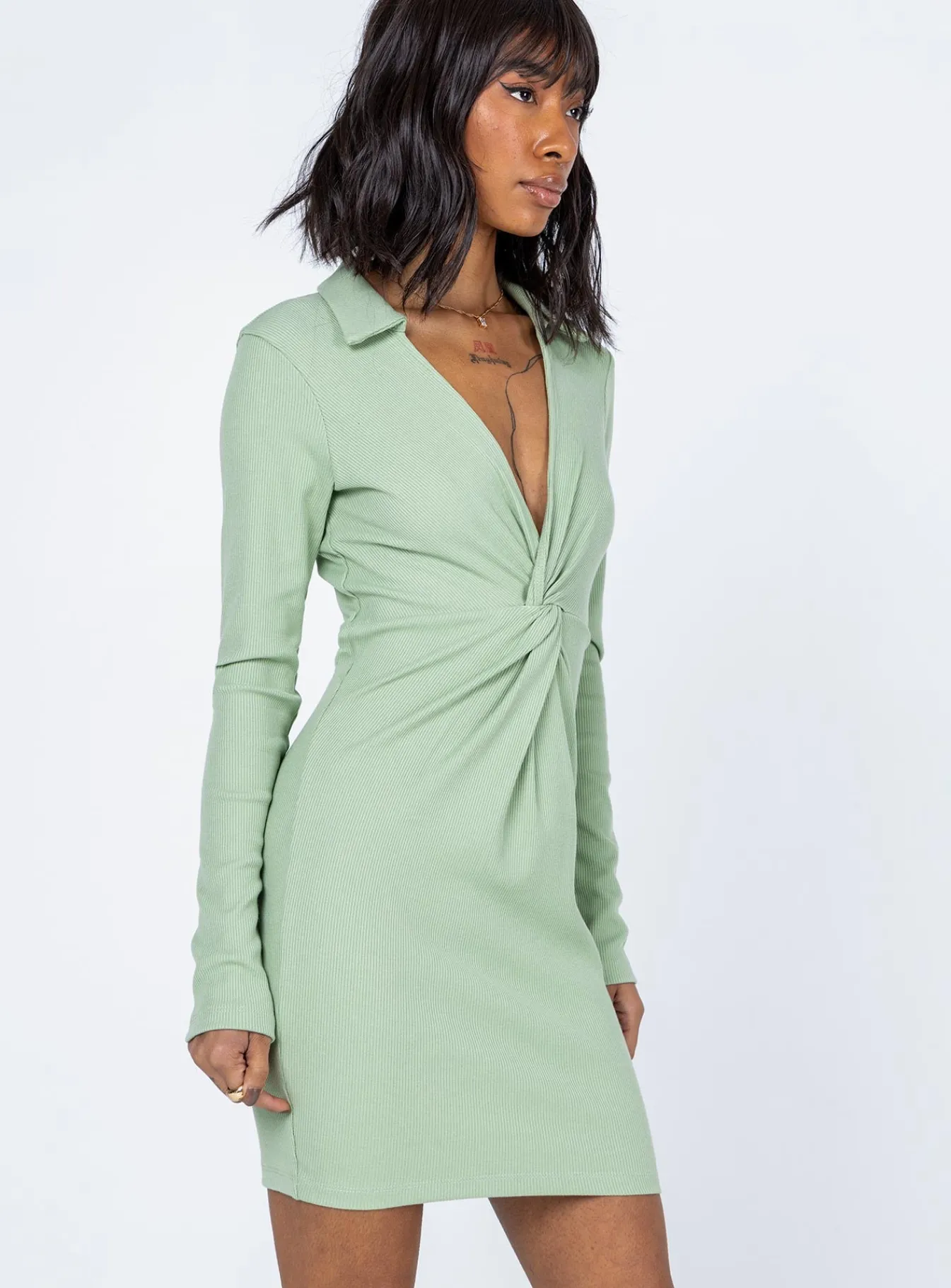Princess Polly Neveah Mini Dress Green Hot
