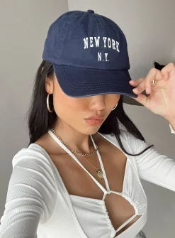 Princess Polly New York Dad Cap Blue Shop