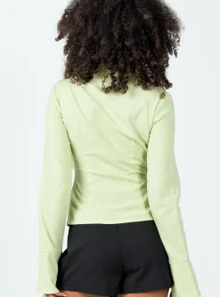 Princess Polly Nial Long Sleeve Top Green Clearance
