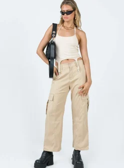 Princess Polly Nichols Cargo Pants Beige Cheap