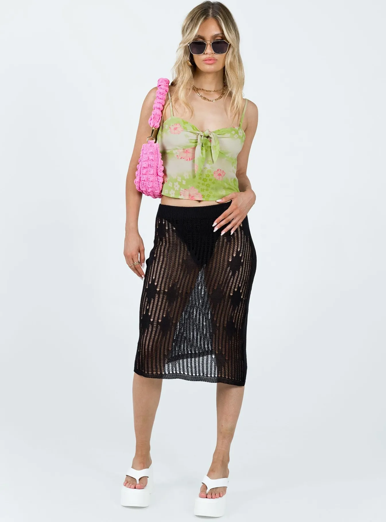 Princess Polly Nickson Midi Skirt Black Clearance