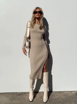 Princess Polly Nicky Midi Dress  Beige Flash Sale