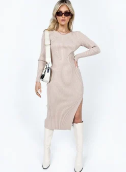 Princess Polly Nicky Midi Dress  Beige Flash Sale