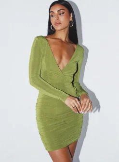 Princess Polly Nico Mini Dress S   Green Discount