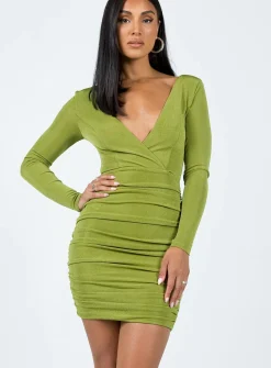 Princess Polly Nico Mini Dress S   Green Discount