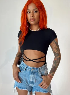 Princess Polly Nicola Bodysuit  Black Flash Sale