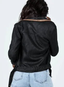 Princess Polly Night Ride Pu Biker Jacket Black / Brown Store