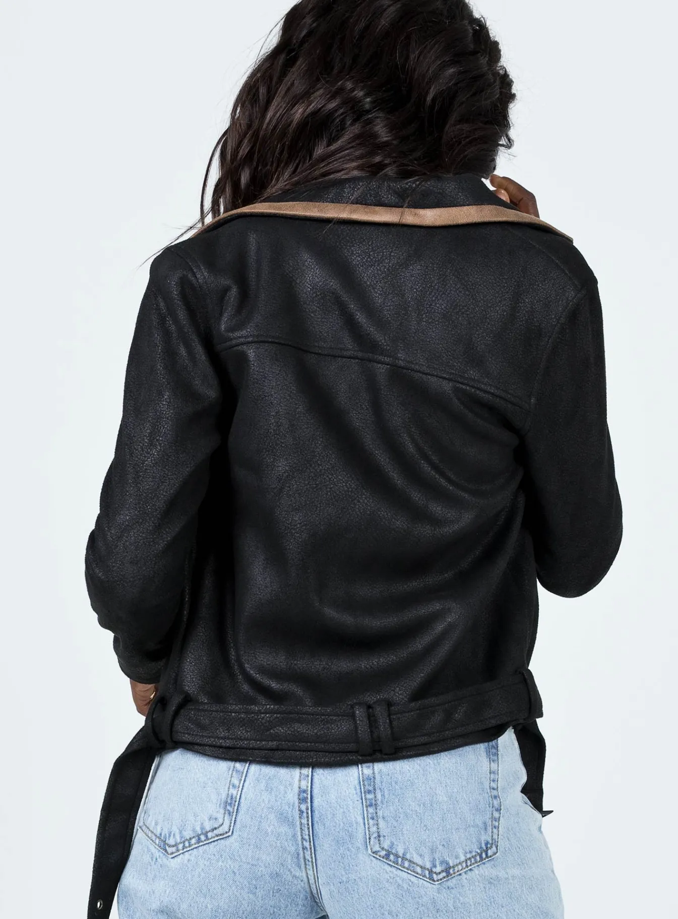 Princess Polly Night Ride Pu Biker Jacket Black / Brown Store