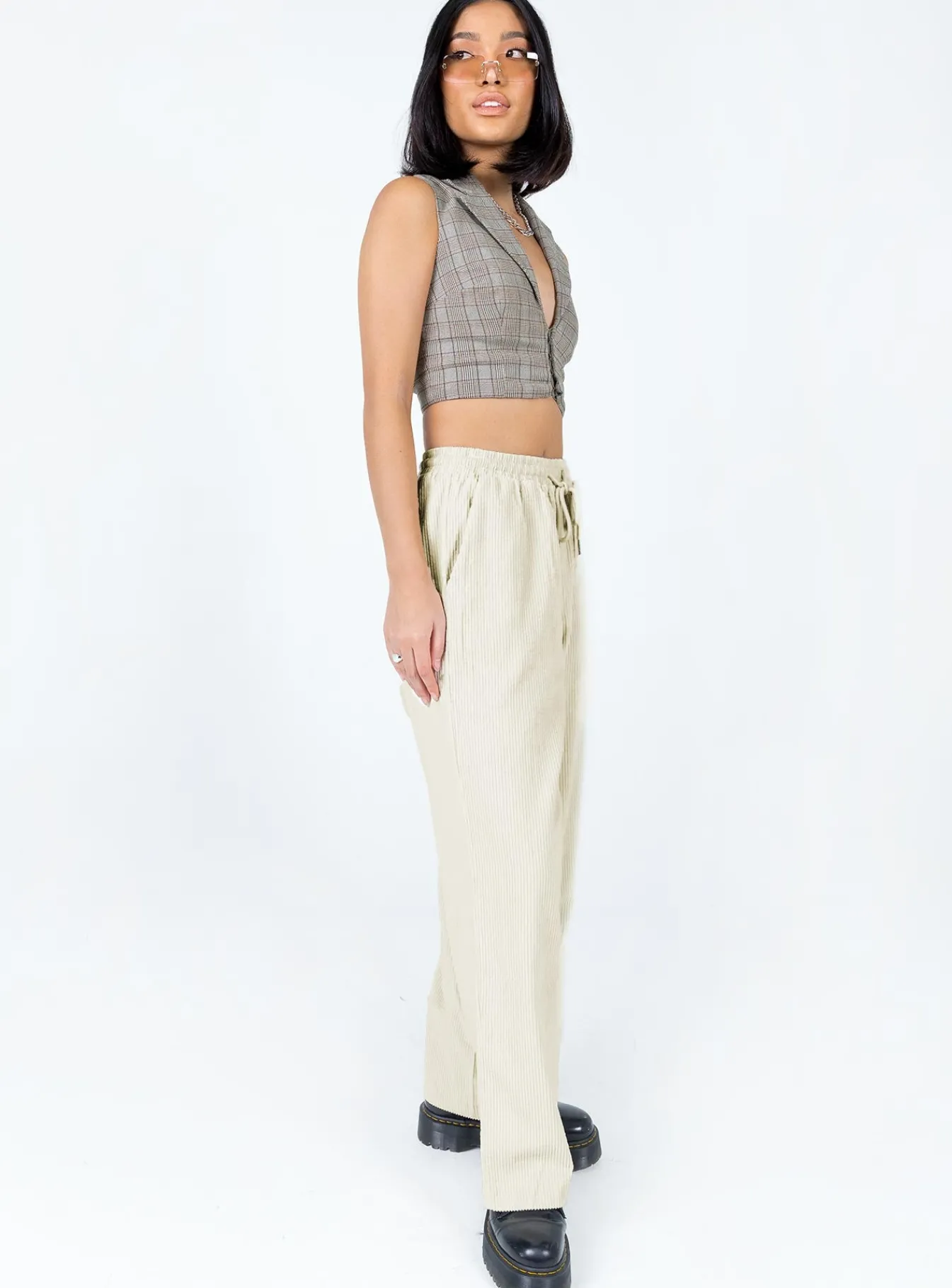 Princess Polly Nikita Cord Pant Cream Store
