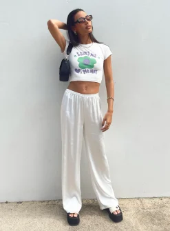 Princess Polly Nixie Pants  White Flash Sale
