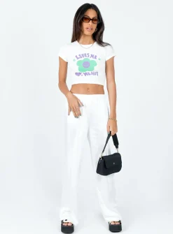 Princess Polly Nixie Pants  White Flash Sale