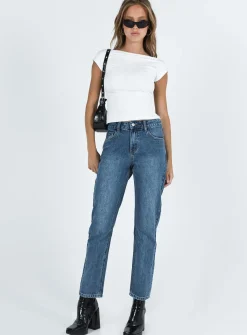Princess Polly Noakes Jeans Mid Wash  Denim Cheap