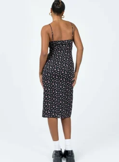 Princess Polly Noda Midi Dress  Black / Floral Cheap