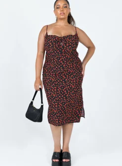 Princess Polly Noda Midi Dresscurve   Black Fashion