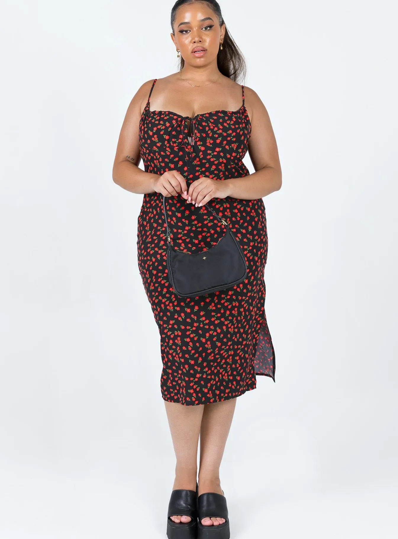 Princess Polly Noda Midi Dresscurve Black Fashion