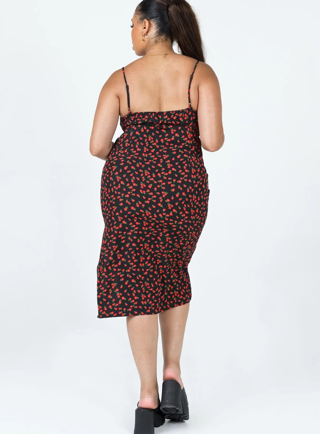 Princess Polly Noda Midi Dresscurve Black Fashion
