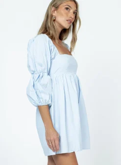 Princess Polly Noha Mini Dress Blue Cheap