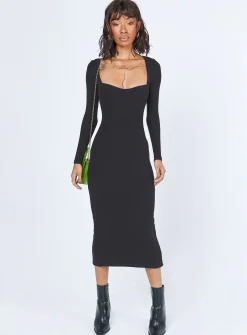 Princess Polly Nolan Midi Dress  Black Best Sale